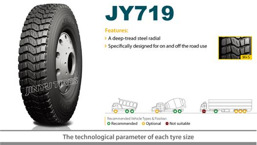 Lốp siêu tải, chống cắt/nổ Jinyu con voi JY719